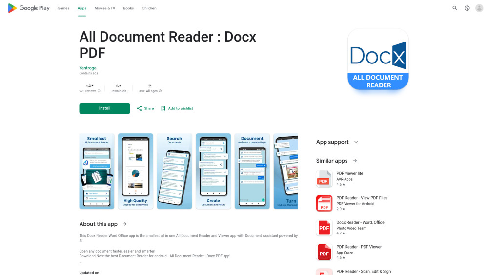 All Document Reader : Docx PDF